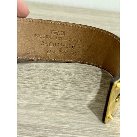 Fendi Wide Black/Gold Snakeskin Cuff Bracelet with Gold Clasp M - Picture 5 of 5